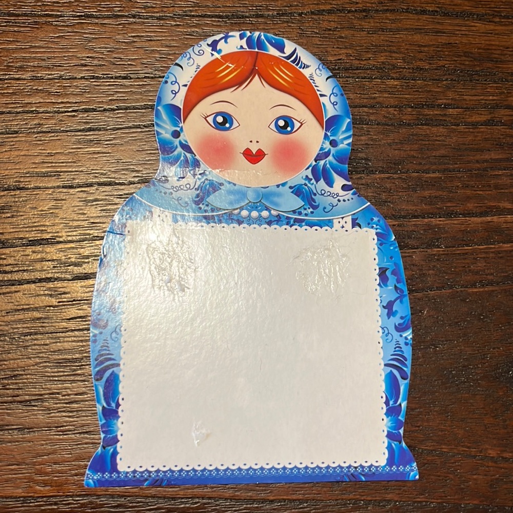 $1 Add-On Magnetic Matryoshka Russian Nesting Doll Cardboard for Notepad/Picture